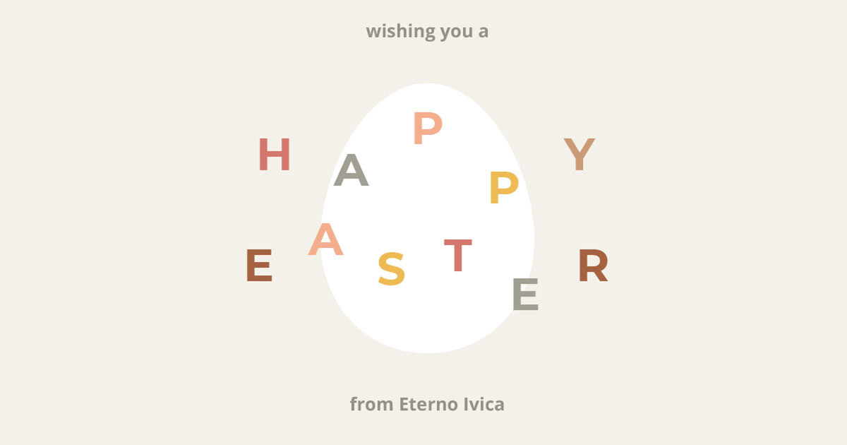 Buona Pasqua a tutti voi dal team di Eterno Ivica!