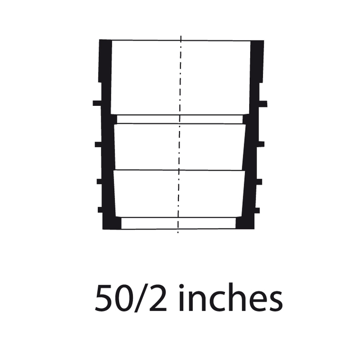 Retro fit adaptors diameter 50mm - 2 inches for EPDM roof drains height 200 mm