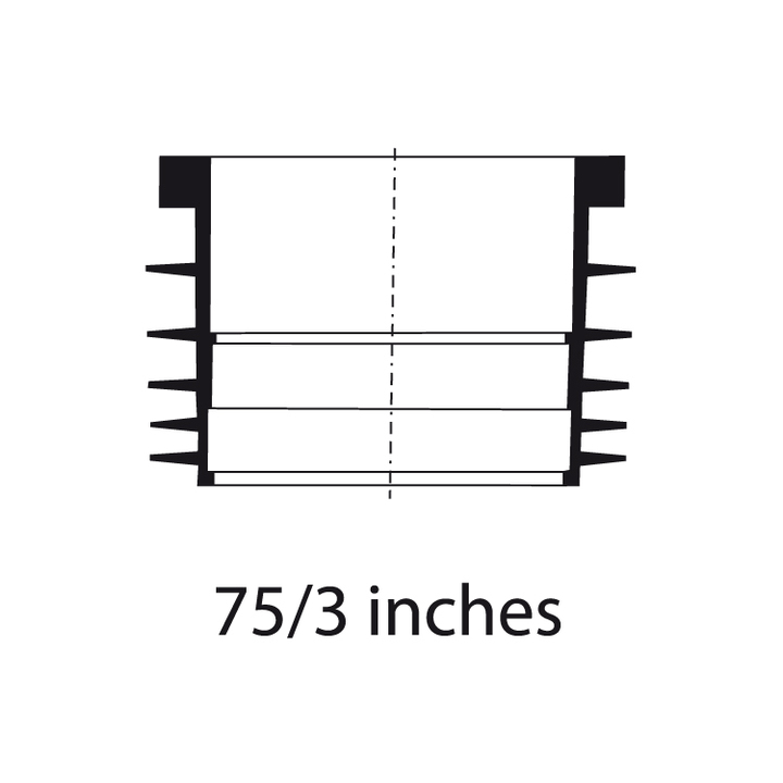 Anello antiriflusso diametro 75 mm - 3 inches per bocchettoni in gomma EPDM H 200 mm