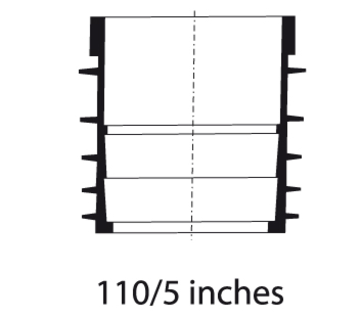 Retro fit adaptors diameter 100mm - 5 inches for EPDM roof drains height 200 mm