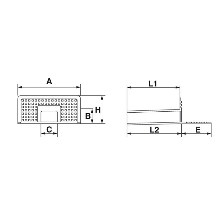 Bocchettone angolare in TPE angolo 90° con sezione 100 mm X 65 mm