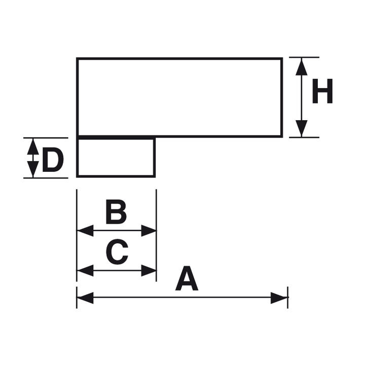 Raccordo per bocchettone angolare con sezione 100 mm X 65 mm - per tubi diametro 63 - 80 mm