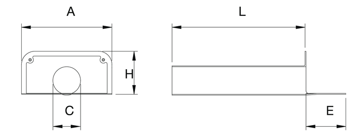 TPE angular drain with round spigot L500mm - diameter 63 mm