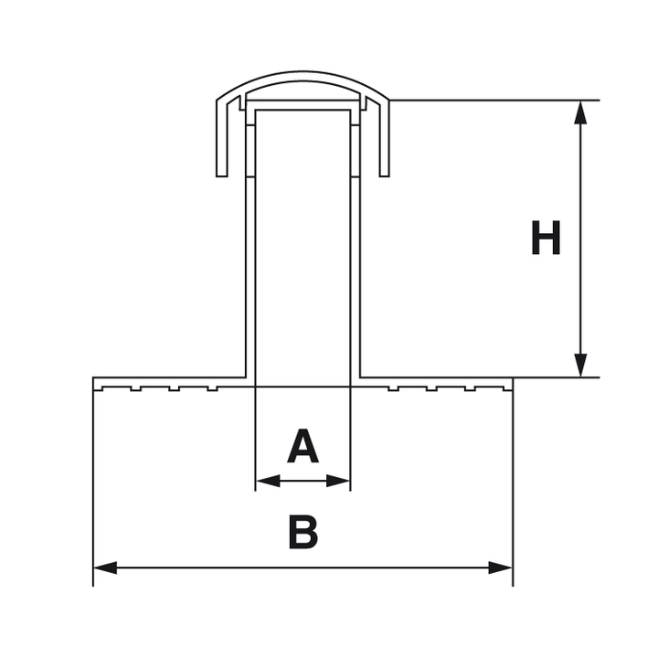 Entlüftungsstützen Einfach höhe 225 mm - mit Durchmesser 75 mm