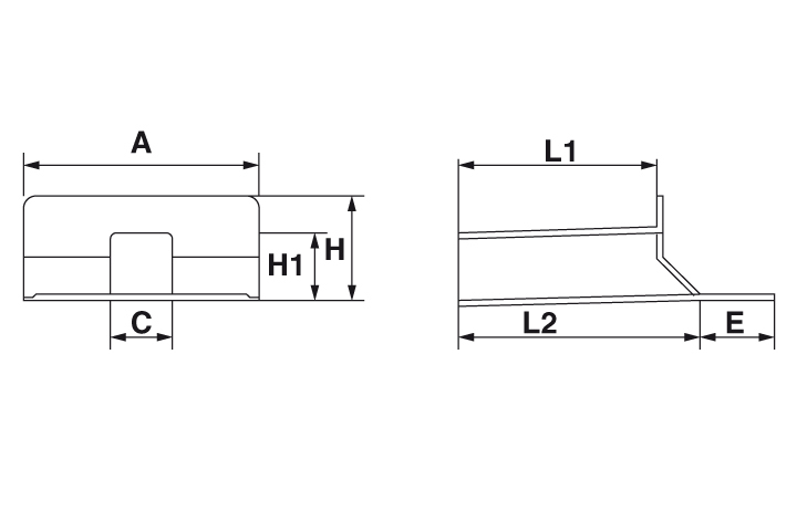 PVC angular drains 45° with 100 mm X 100 mm section