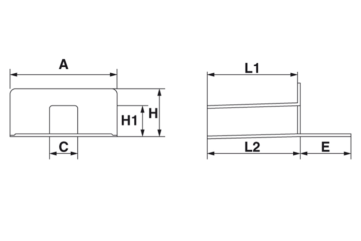 PVC angular drains 90° with 100 mm X 100 mm section