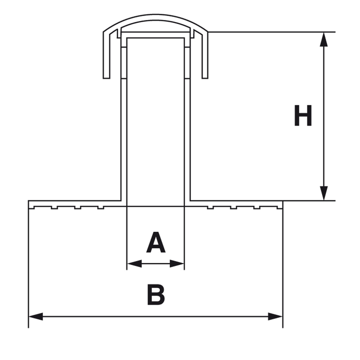 Simple wall TPO roof vent with height 225 mm - diameter 75 mm 