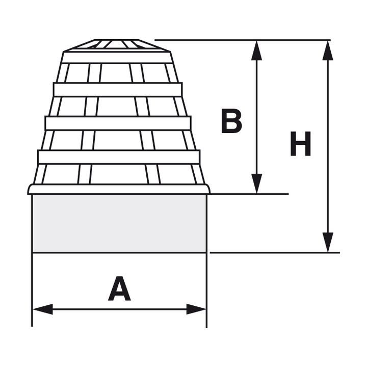 Crapaudines en PP dimension fixe - diamètre 80L mm