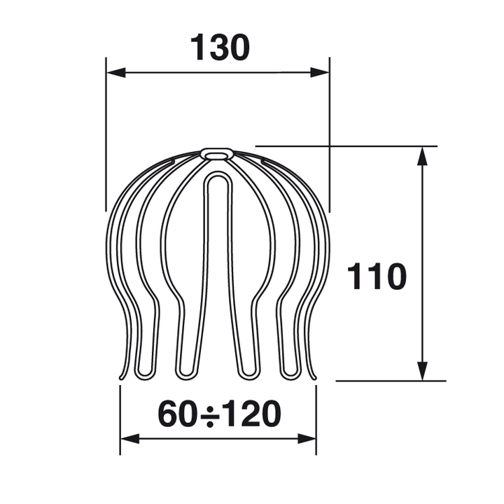 Parafoglia universale in acciaio inox - misura 60÷120 mm