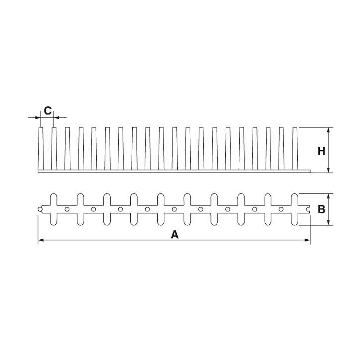 Polypropylene eave comb filler