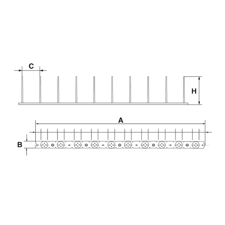 Standard metal eave comb filler