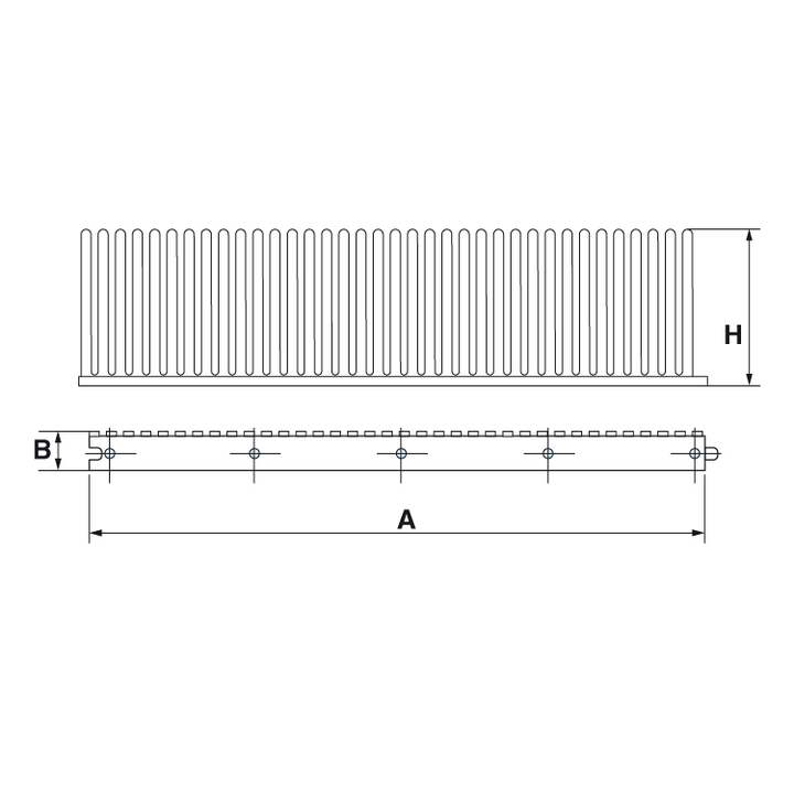 Pettine antinido in PP - altezza 70 mm