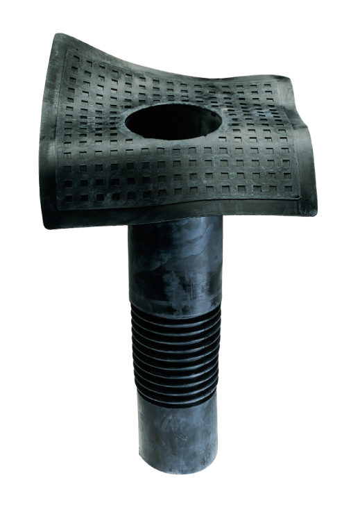 Ablaufstutzen mit Geruchsverschluss aus EPDM-Gummi mit einer Schafthöhe von 600 mm - für Rohrdurchmesser 140 mm